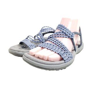 Skechers Womens Size 7 Reggae Slim-Stretch Appeal Navy Strappy Sandals